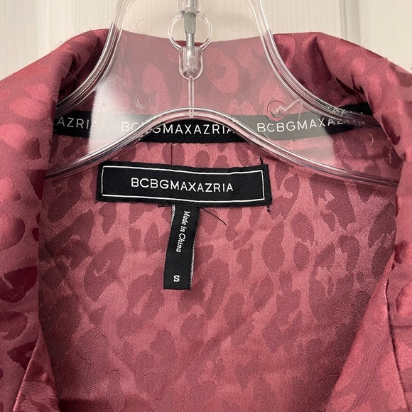 NWT BCBGMAXAZRIA Deco Rose Leopard Satin Top S - Picture 8 of 13